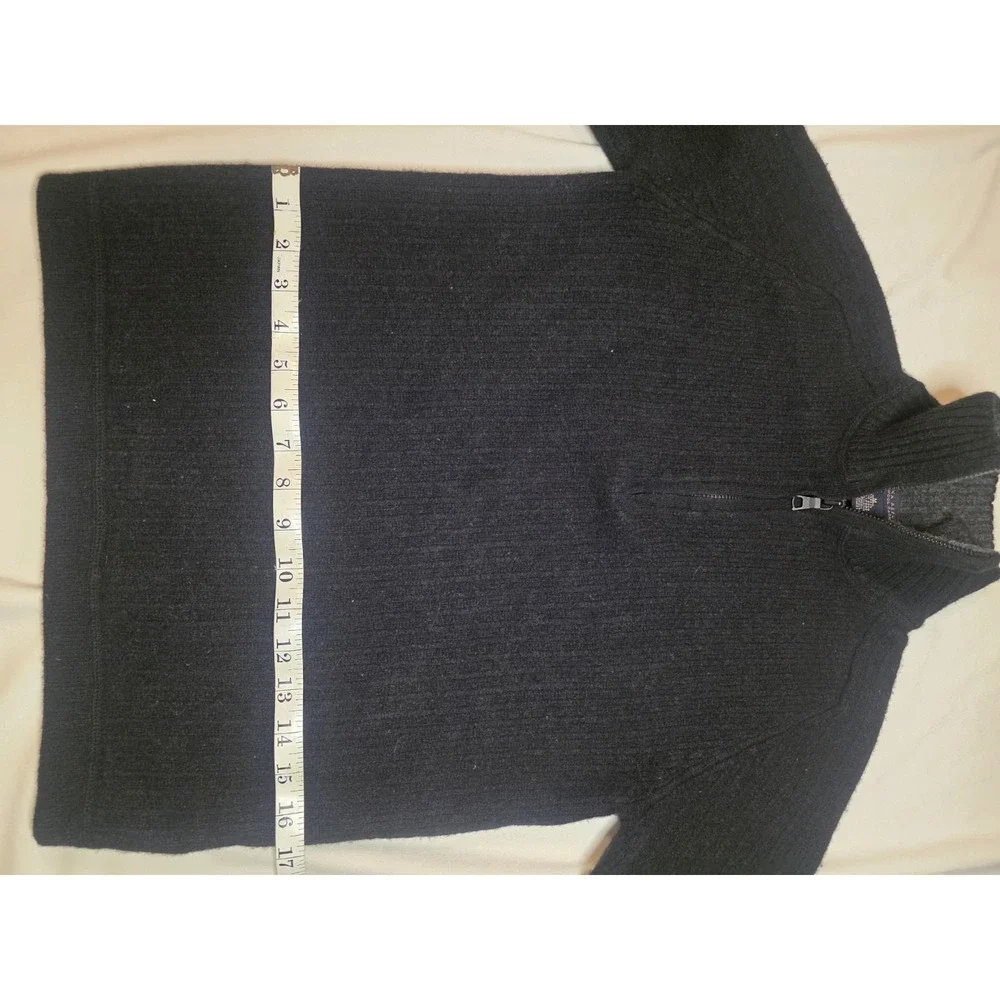 Vintage Banana Republic 1/4 zip Sweater Mens Size M Black Lambs Wool & Cashmere